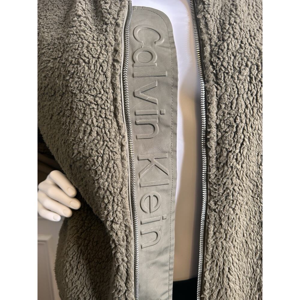 Calvin Klein Women's Green Fuzzy Jacket , Large, Casual, Full Zip - Picture 2 of 16